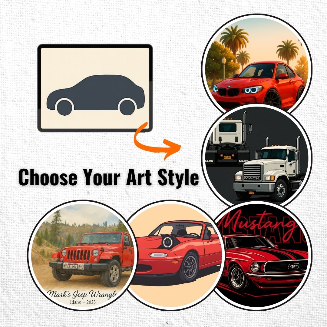 Personalized Car Portrait – Framed Print