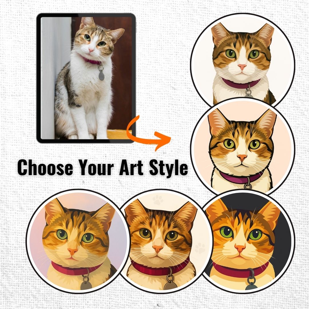 Personalized Cat Portrait – Framed Print