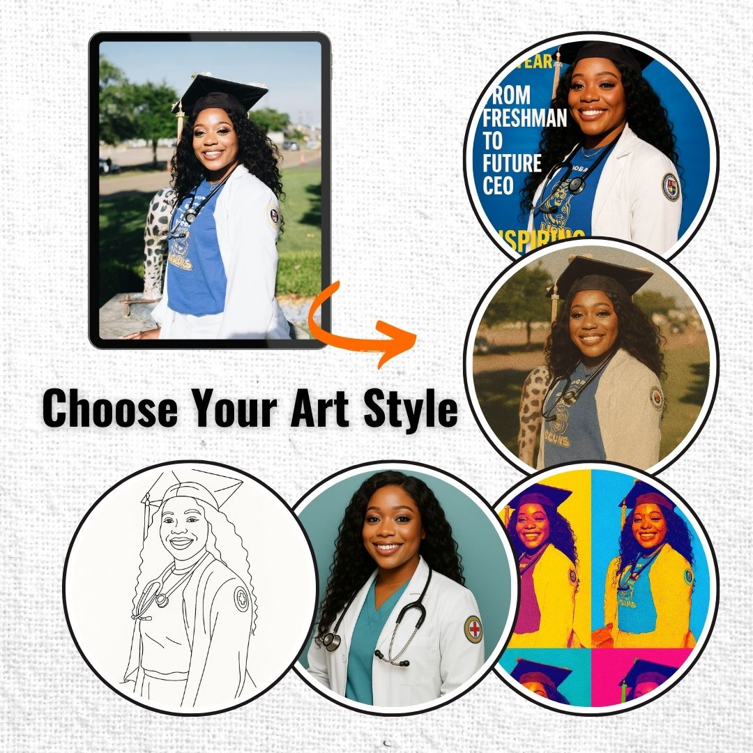 Personalized Graduation Portrait – Framed Canvas