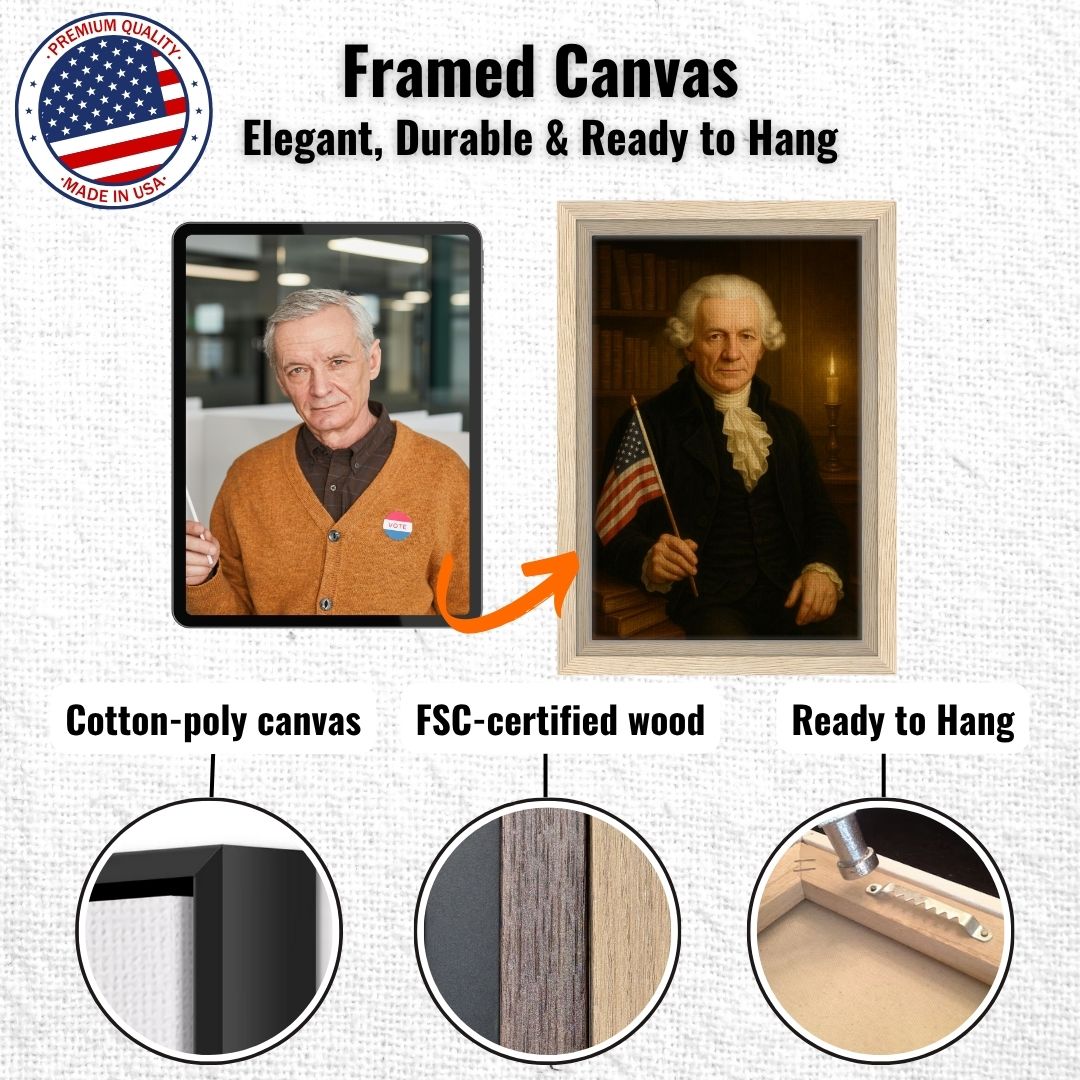 Personalized U.S. President Portrait – Framed Canvas