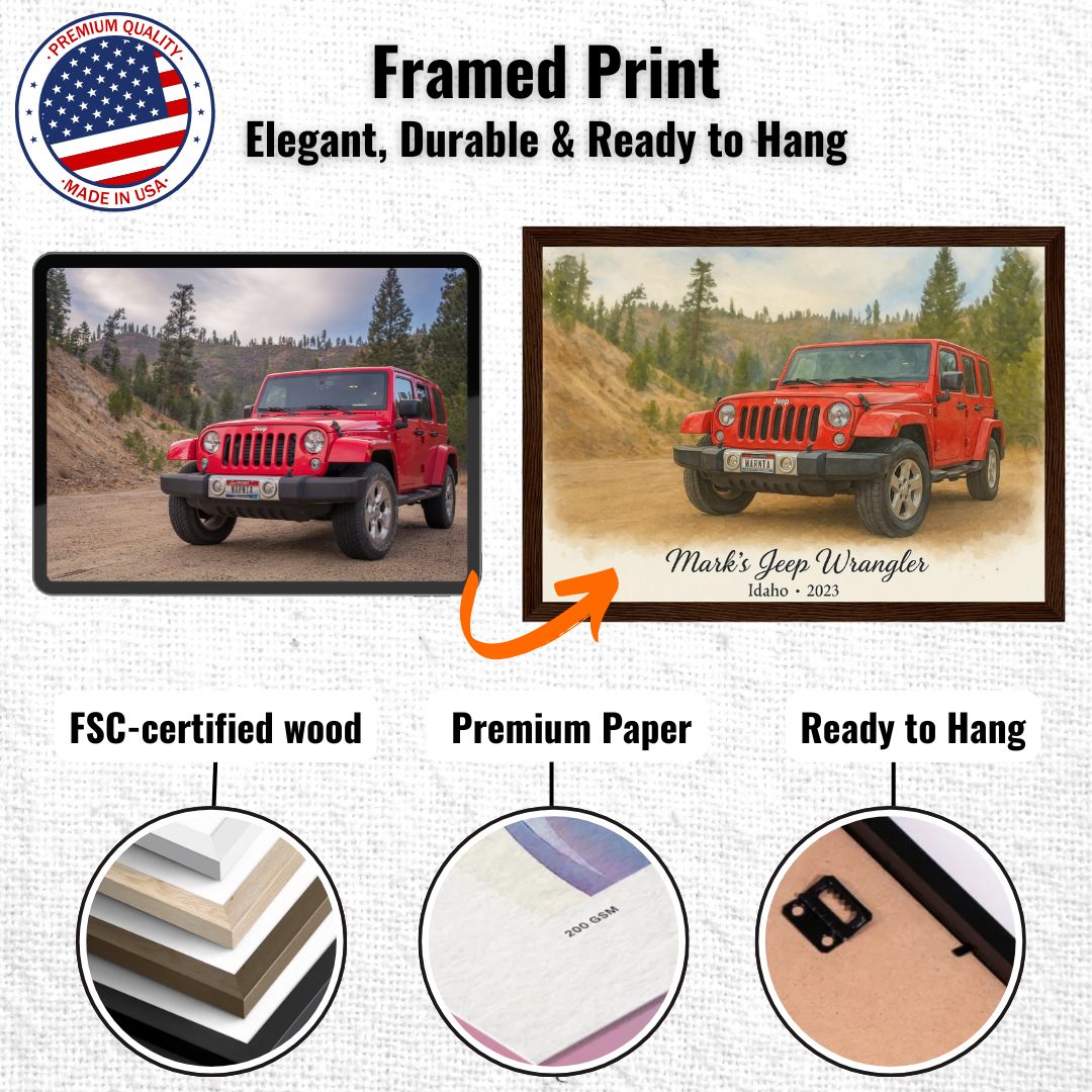 Personalized Car Portrait – Framed Print