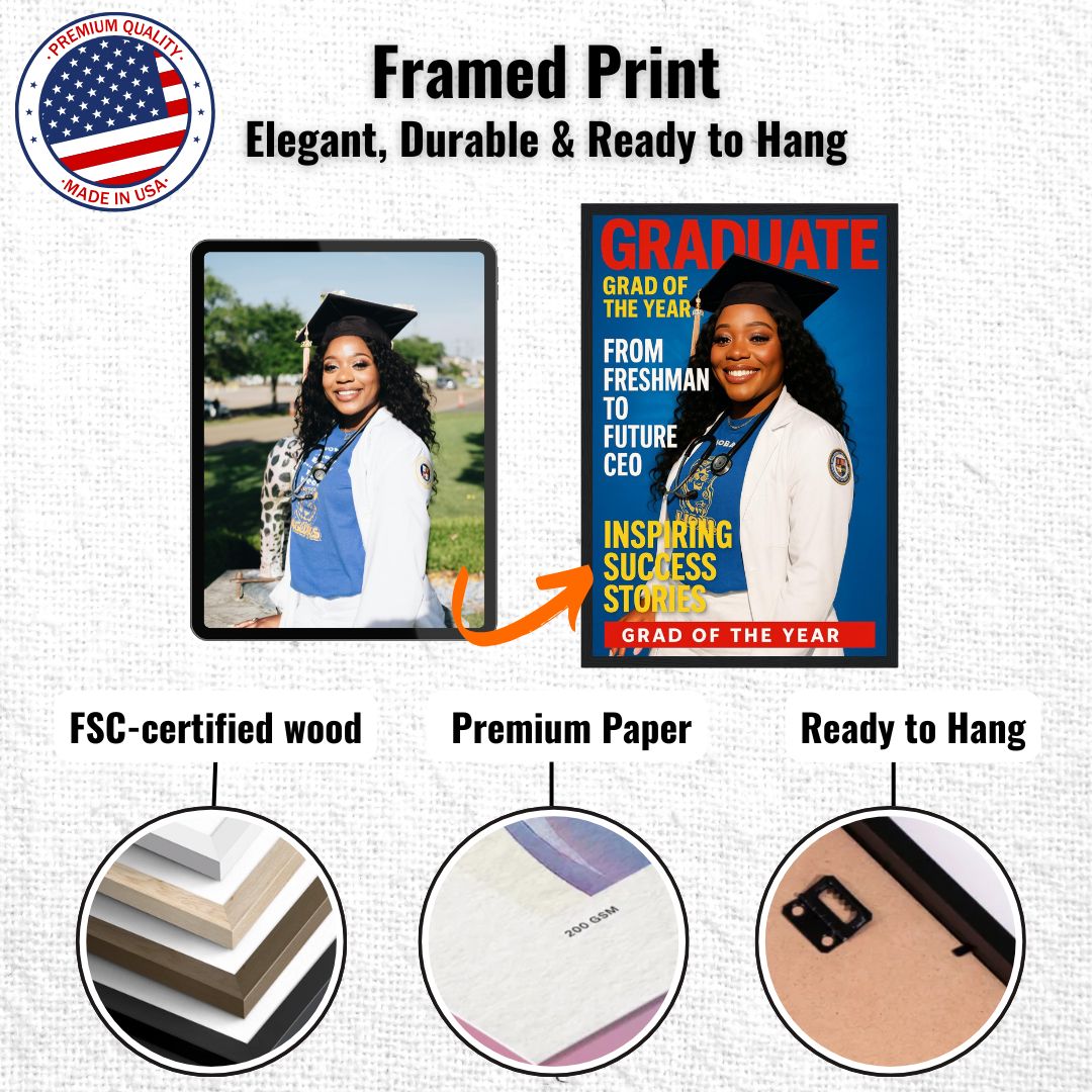 Personalized Graduation Portrait – Framed Print