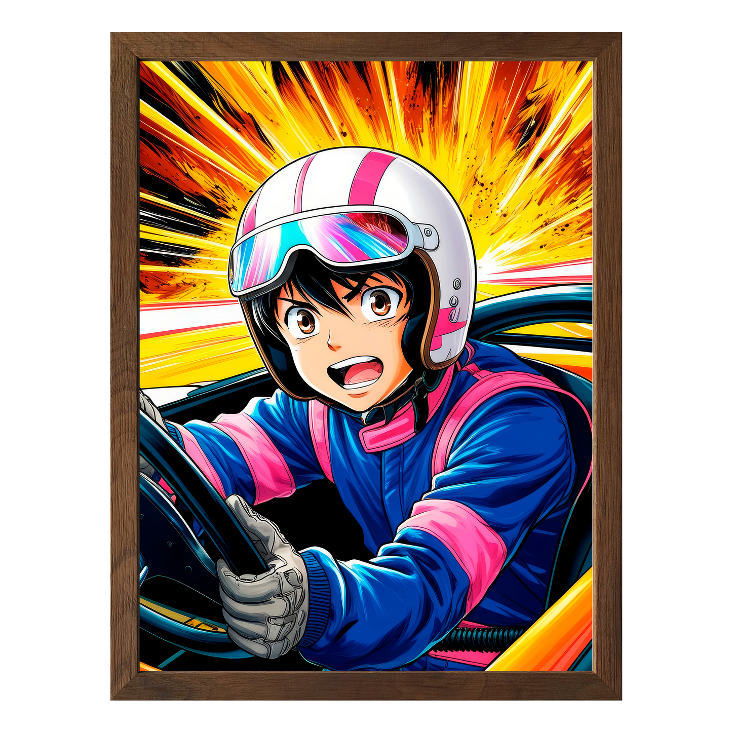 Blazing Racer Framed Print - Masterpiece Print