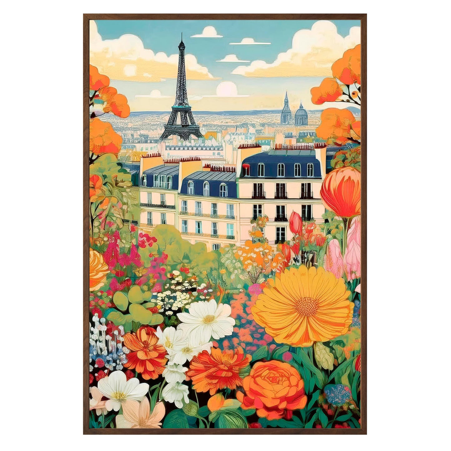 Paris Bloomscape Framed Print - Masterpiece Print