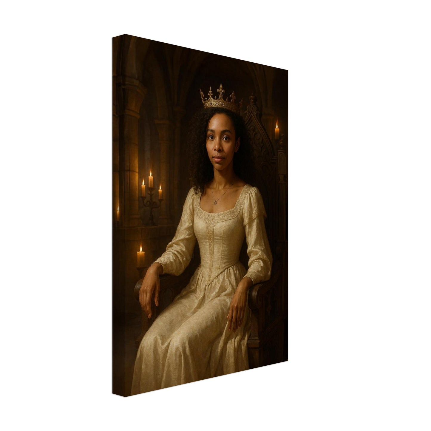 Personalized Royal Woman Portrait – Canvas - Masterpiece Print