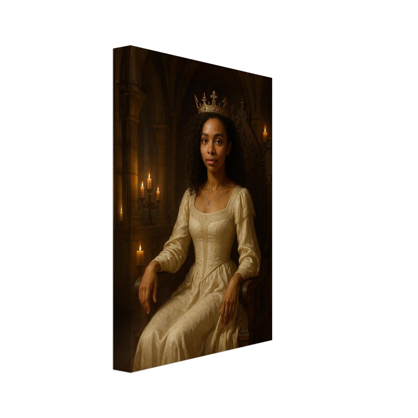 Personalized Royal Woman Portrait – Canvas - Masterpiece Print