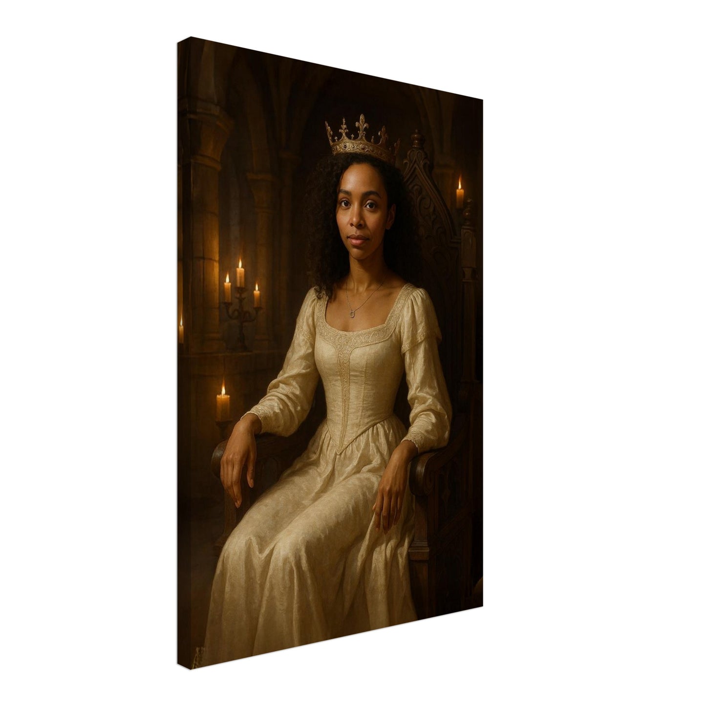 Personalized Royal Woman Portrait – Canvas - Masterpiece Print