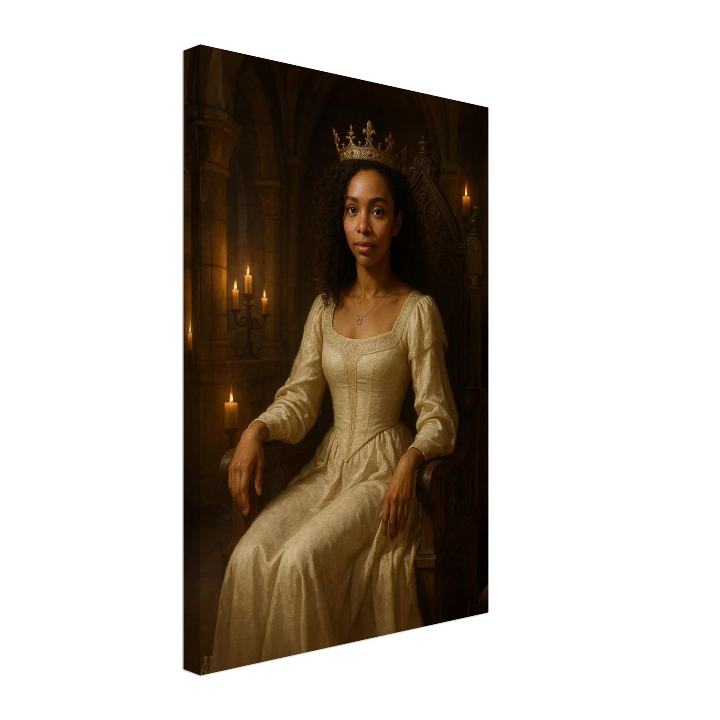 Personalized Royal Woman Portrait – Canvas - Masterpiece Print