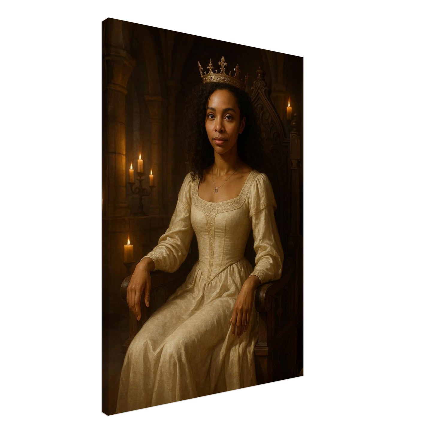 Personalized Royal Woman Portrait – Canvas - Masterpiece Print