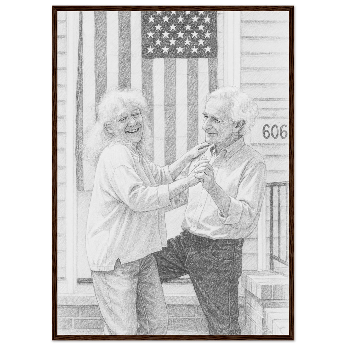Personalized Sketch Portrait – Framed Print - Masterpiece Print
