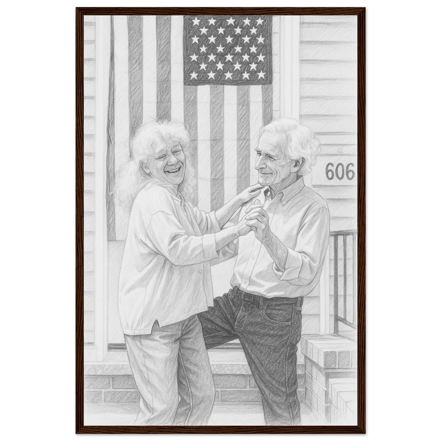 Personalized Sketch Portrait – Framed Print - Masterpiece Print