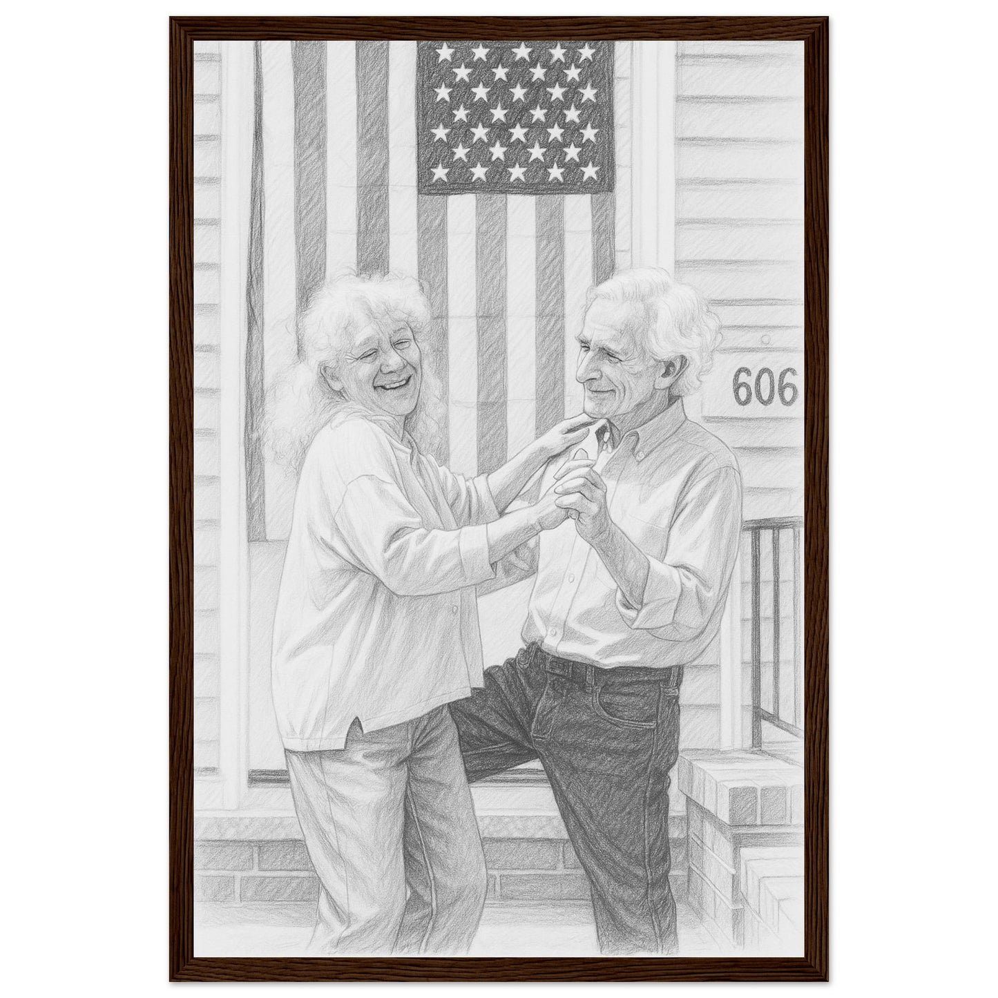 Personalized Sketch Portrait – Framed Print - Masterpiece Print