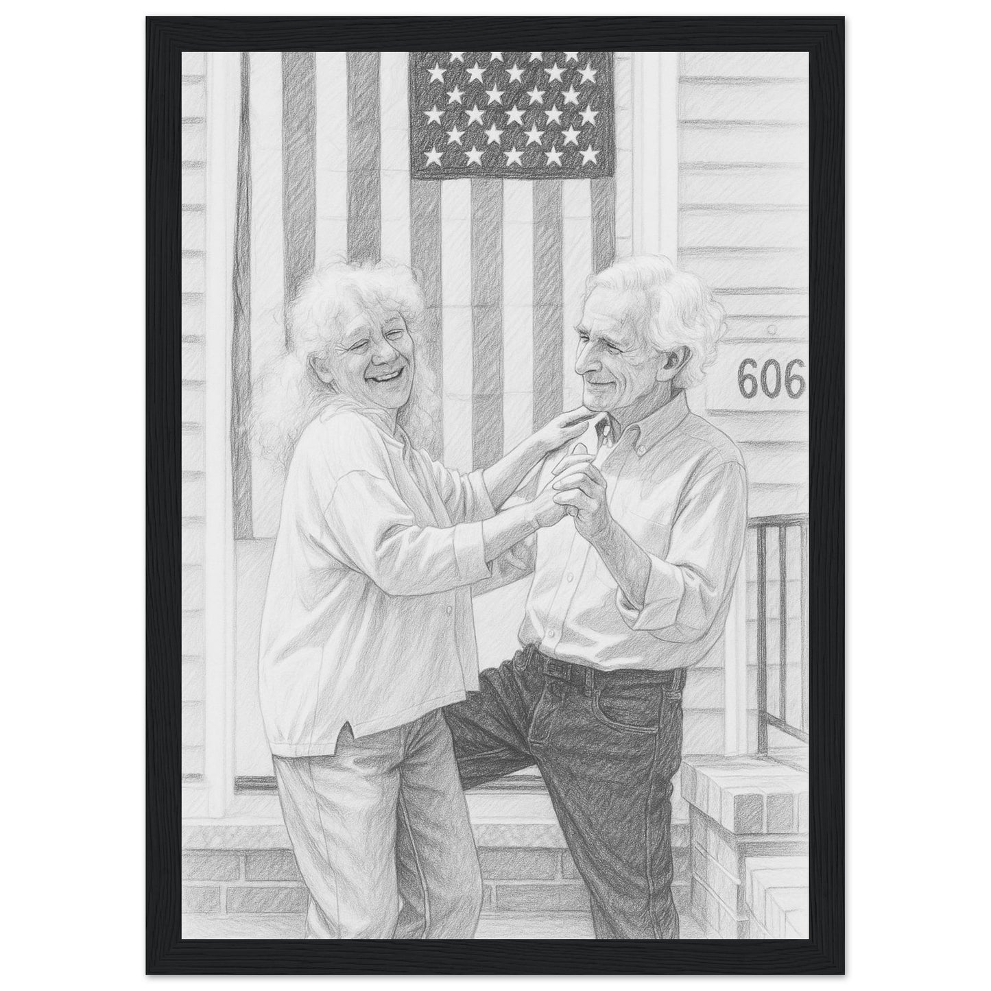 Personalized Sketch Portrait – Framed Print - Masterpiece Print