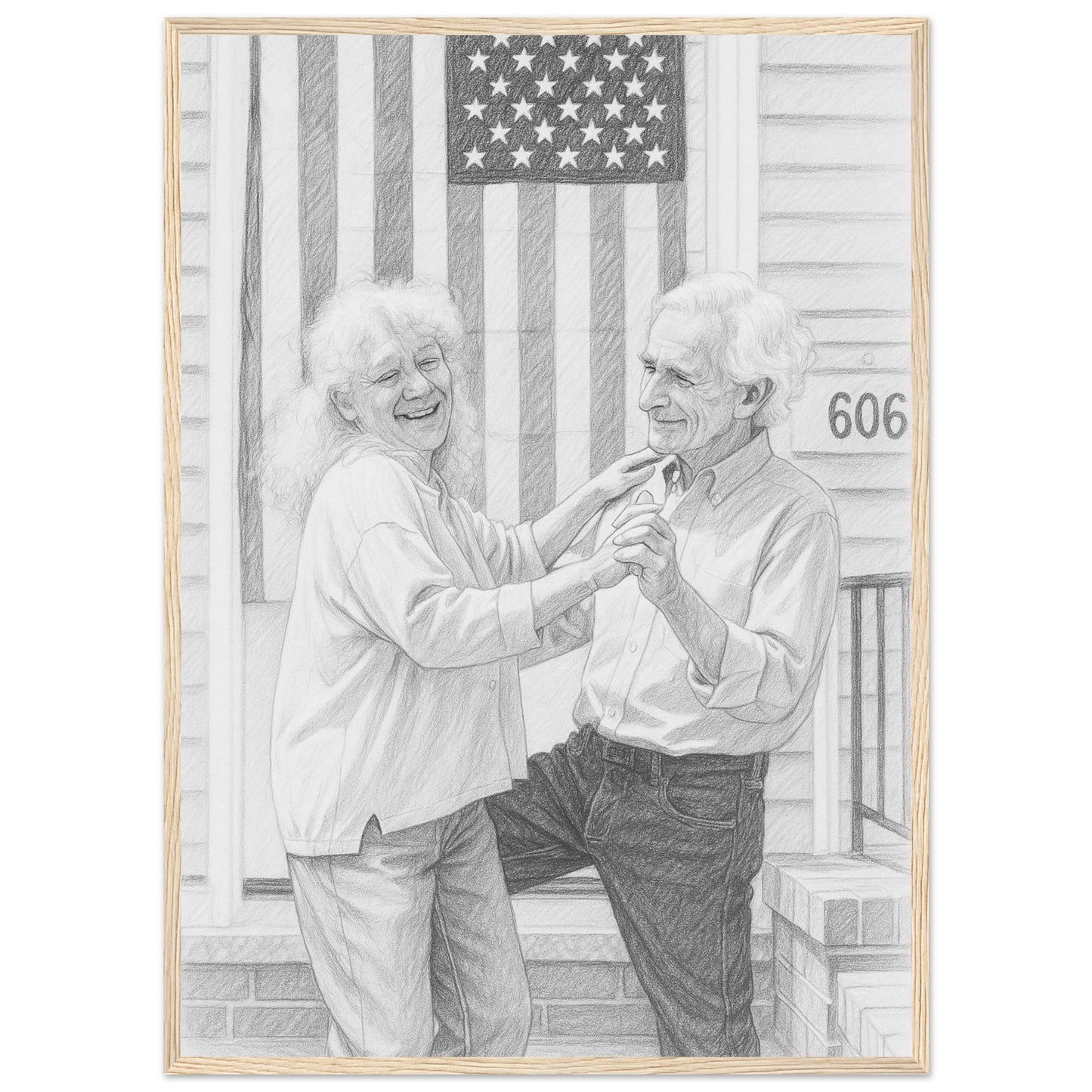 Personalized Sketch Portrait – Framed Print - Masterpiece Print