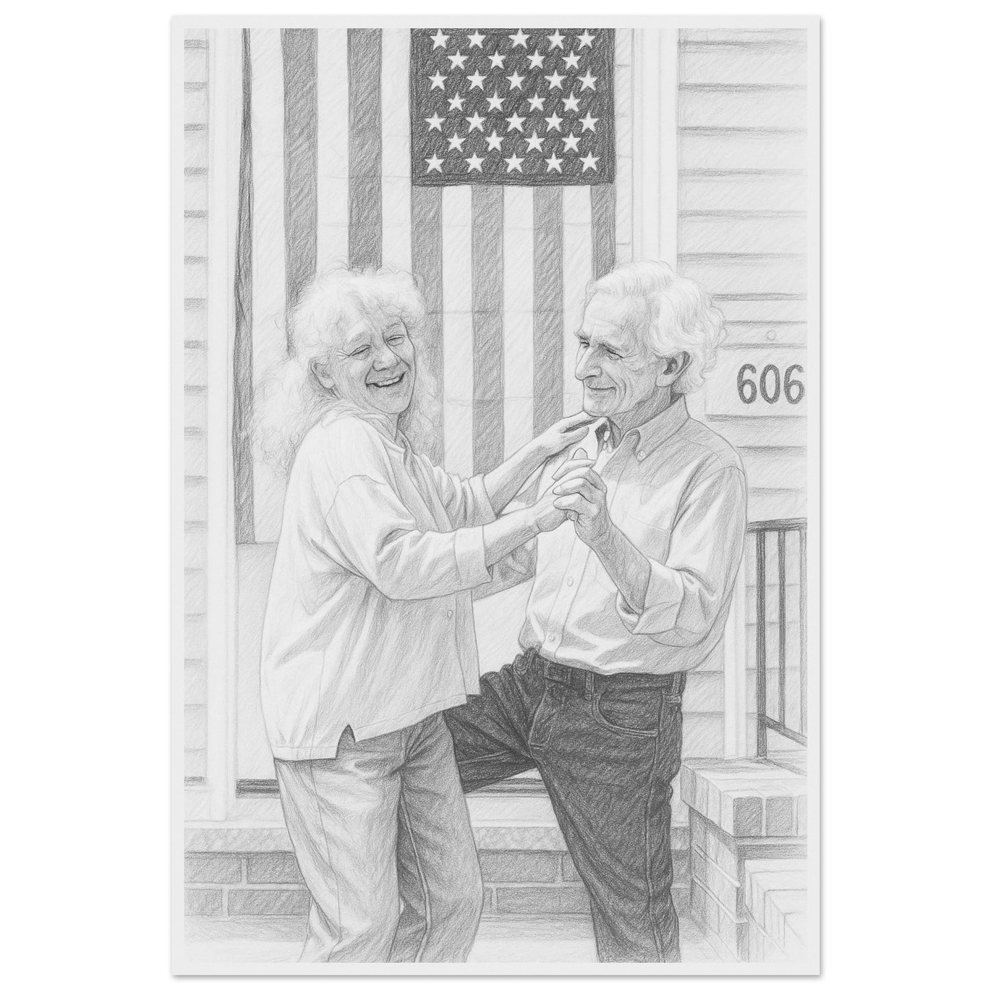 Personalized Sketch Portrait – Framed Print - Masterpiece Print