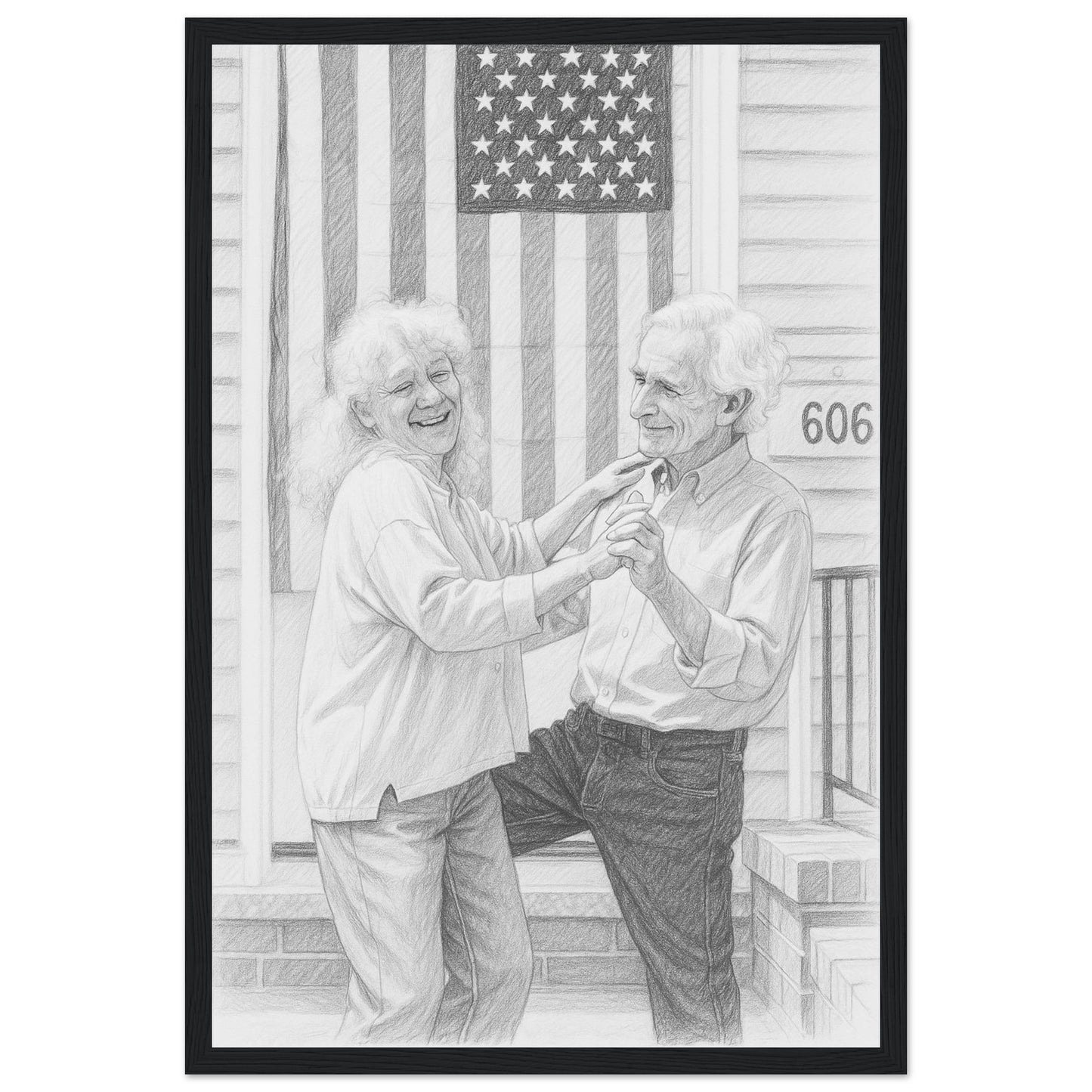 Personalized Sketch Portrait – Framed Print - Masterpiece Print
