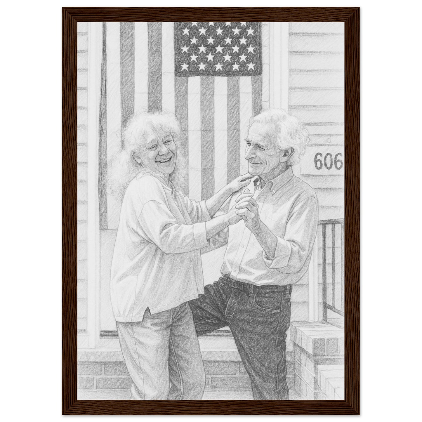 Personalized Sketch Portrait – Framed Print - Masterpiece Print