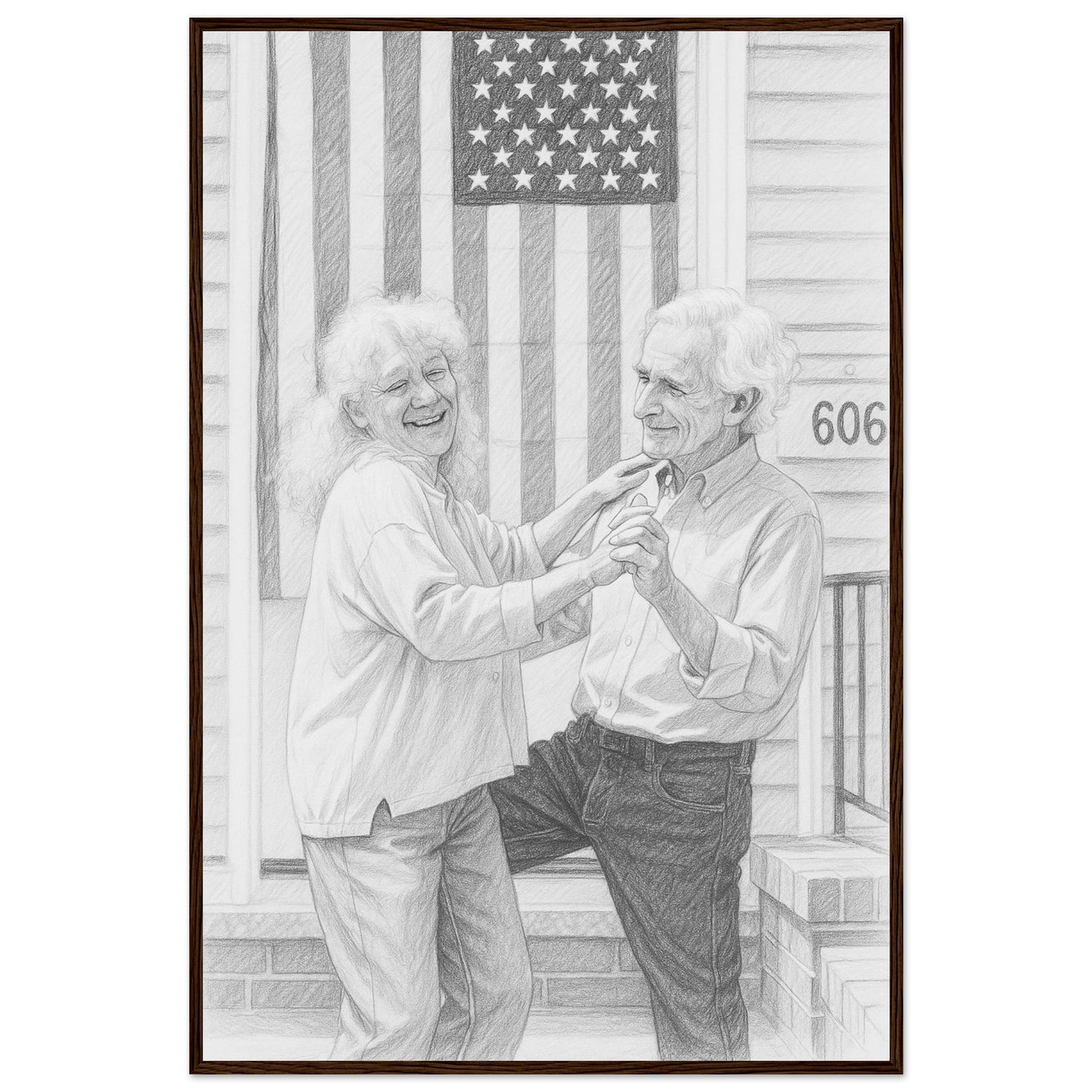 Personalized Sketch Portrait – Framed Print - Masterpiece Print