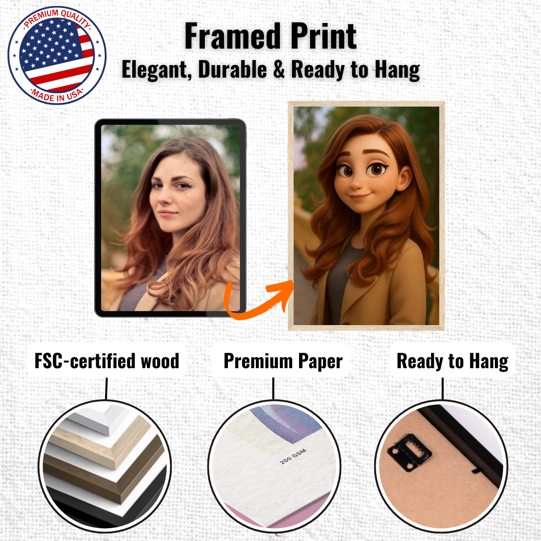 Personalized Portrait for Her – Framed Print