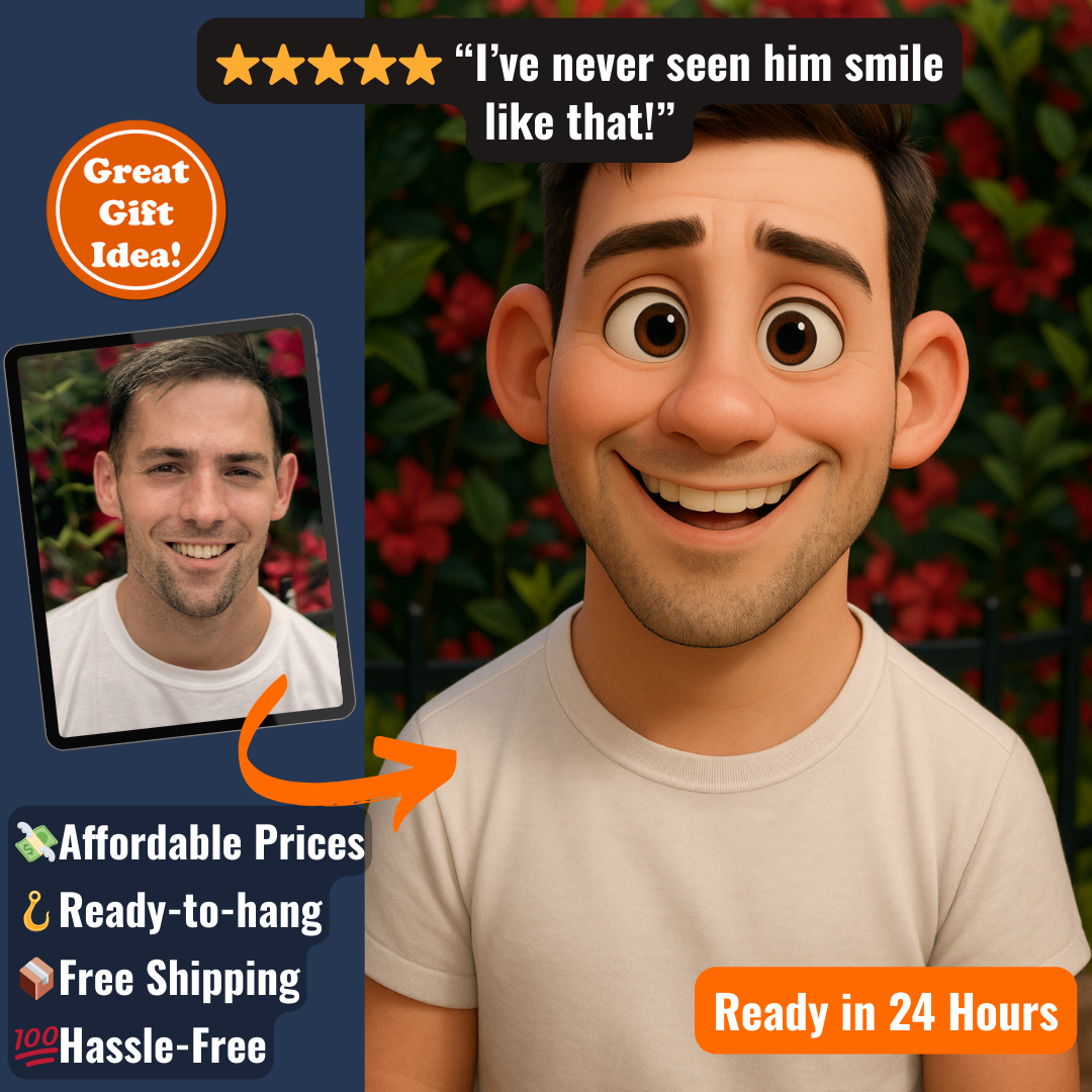 Personalized Portrait for Him – Canvas