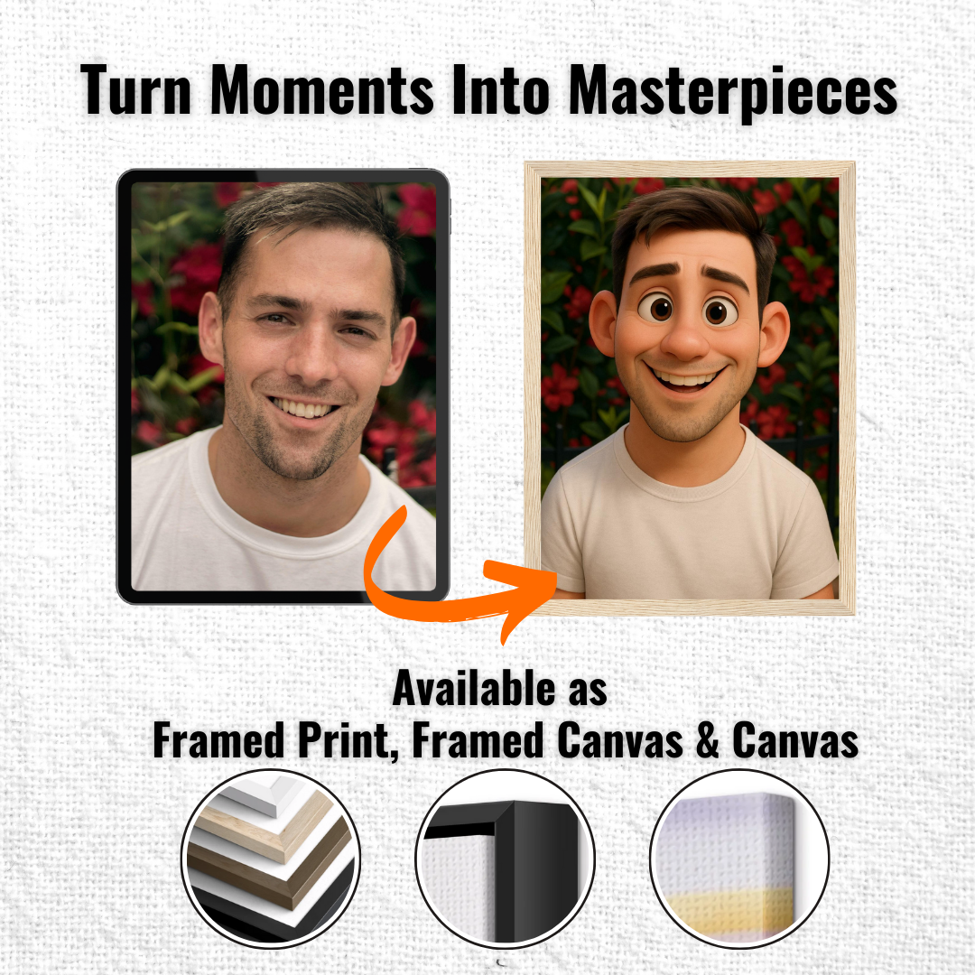 Personalized Portrait for Him – Framed Canvas