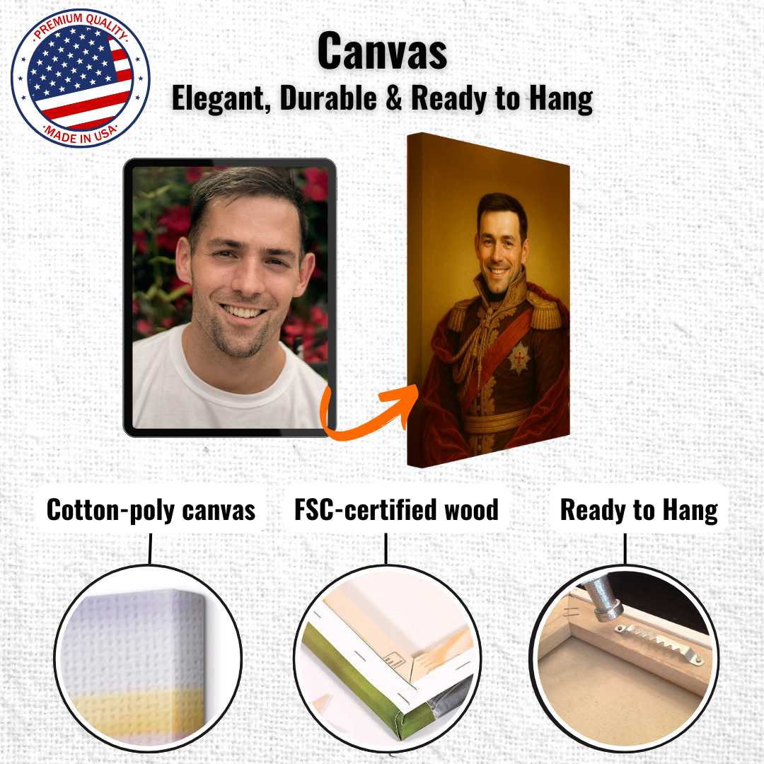 Personalized Portrait for Him – Canvas