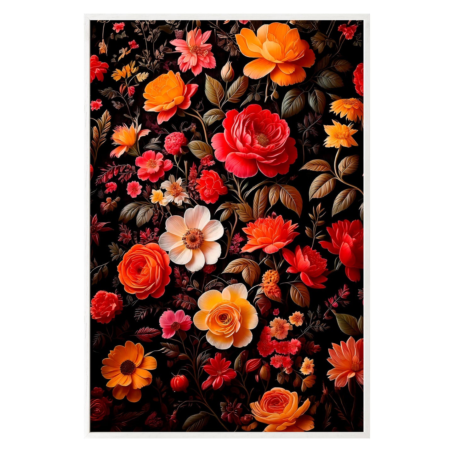 Vibrant Floral Symphony Framed Print - Masterpiece Print