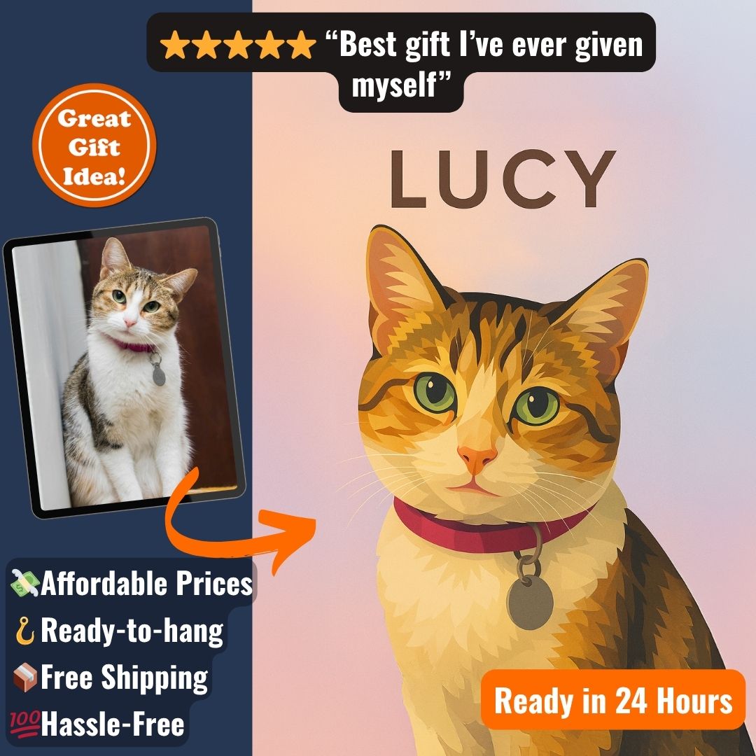 Personalized Cat Portrait – Canvas