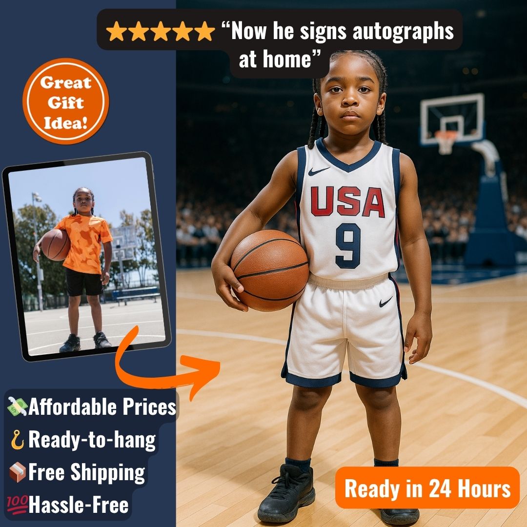 Personalized Sports Portrait – Framed Print
