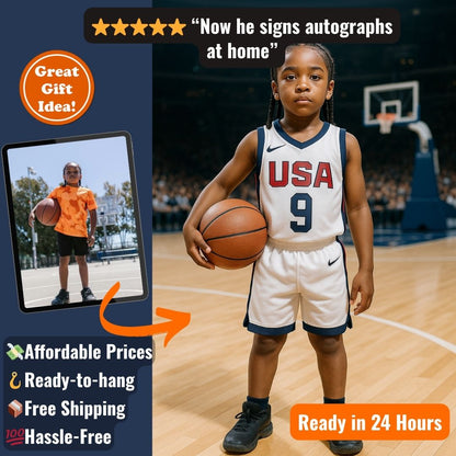 Personalized Sports Portrait – Framed Print