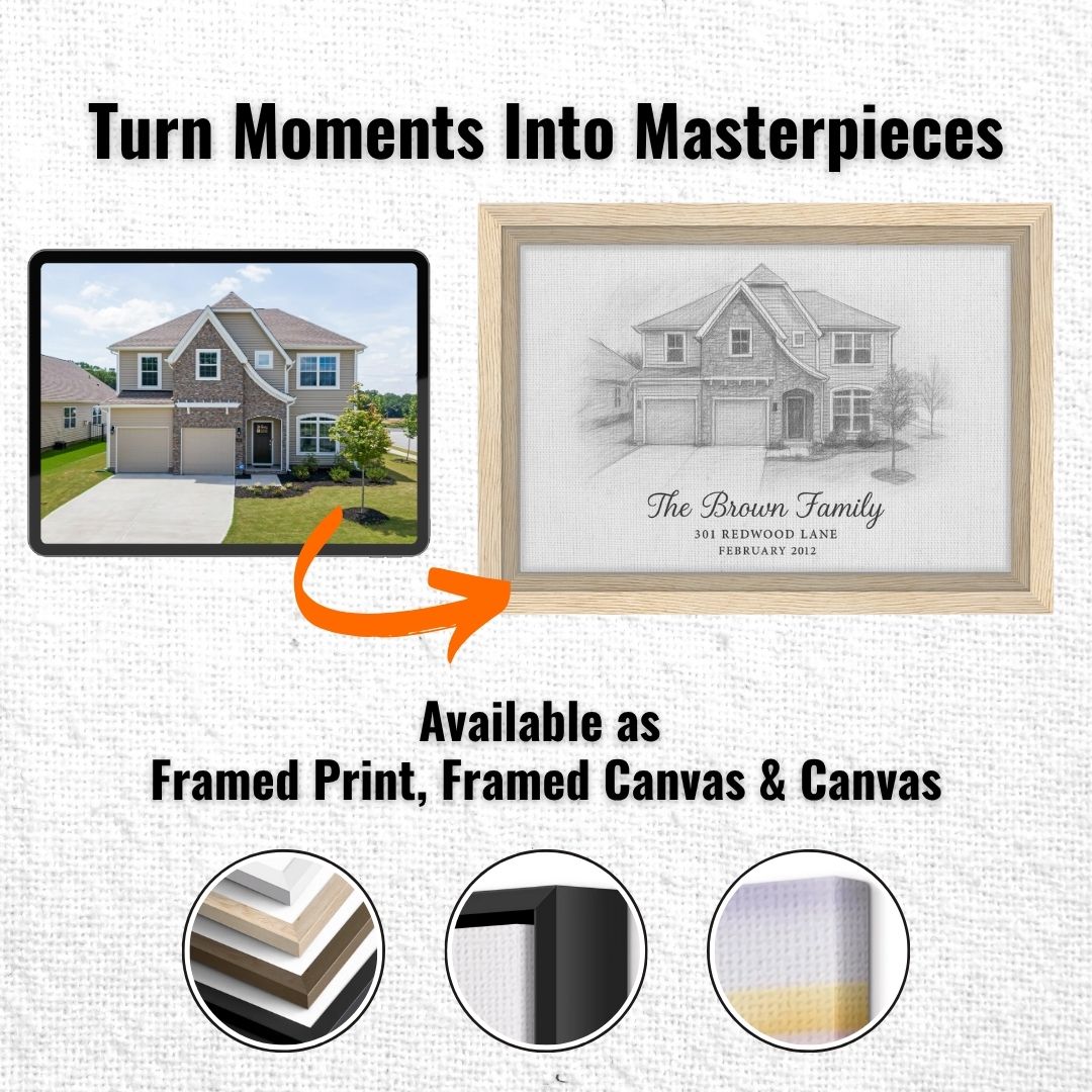 Personalized Home Portrait – Framed Print