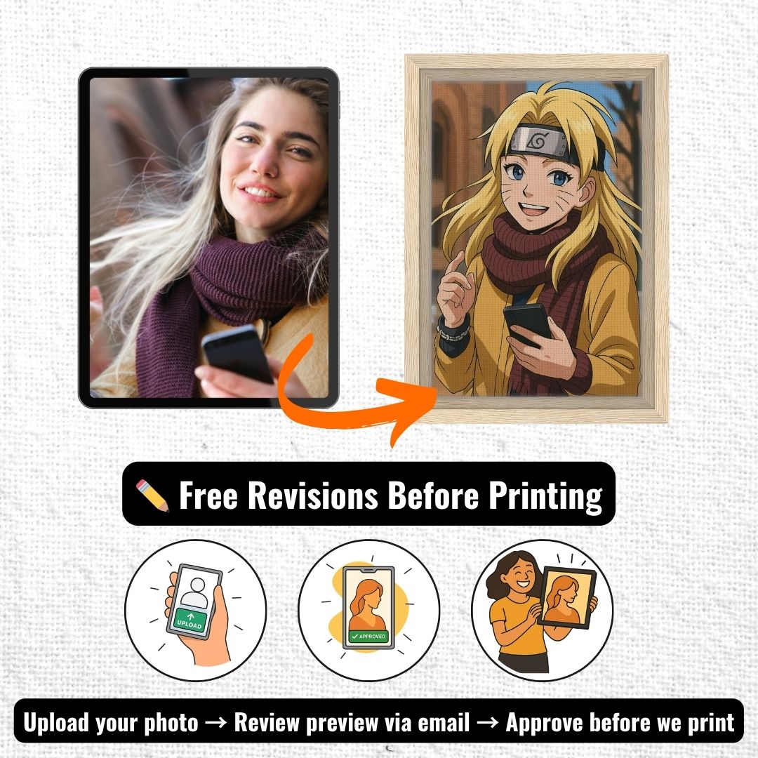 Personalized Cartoon Portrait – Framed Canvas