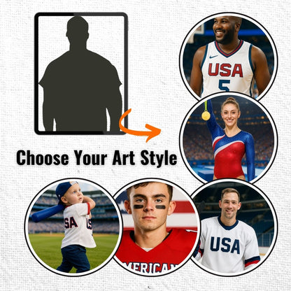 Personalized Sports Portrait – Framed Print