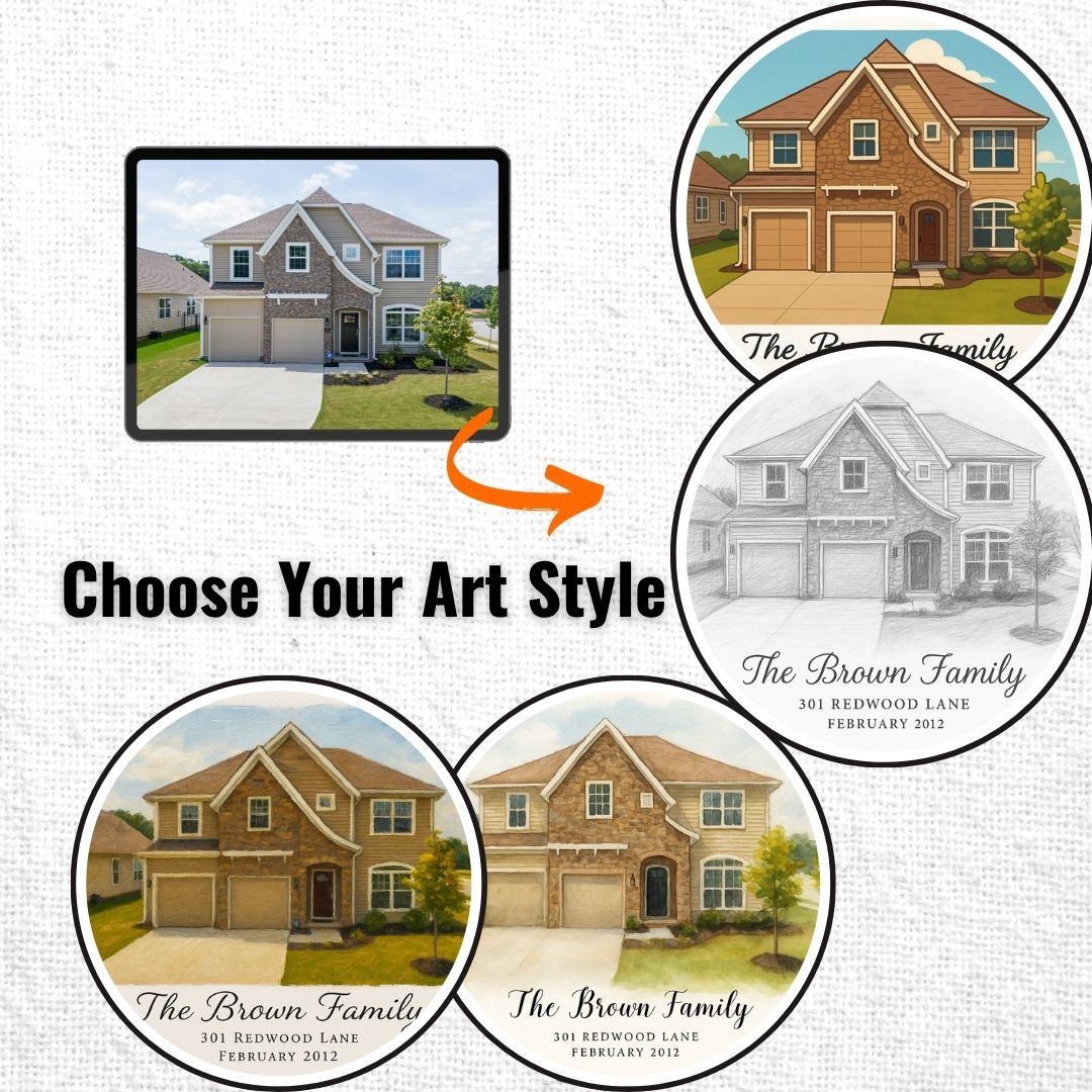 Personalized Home Portrait – Framed Print
