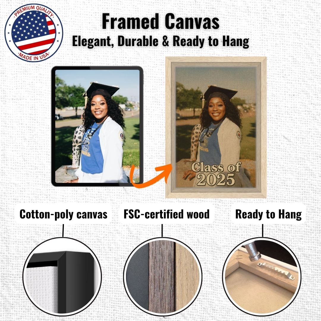 Personalized Graduation Portrait – Framed Canvas