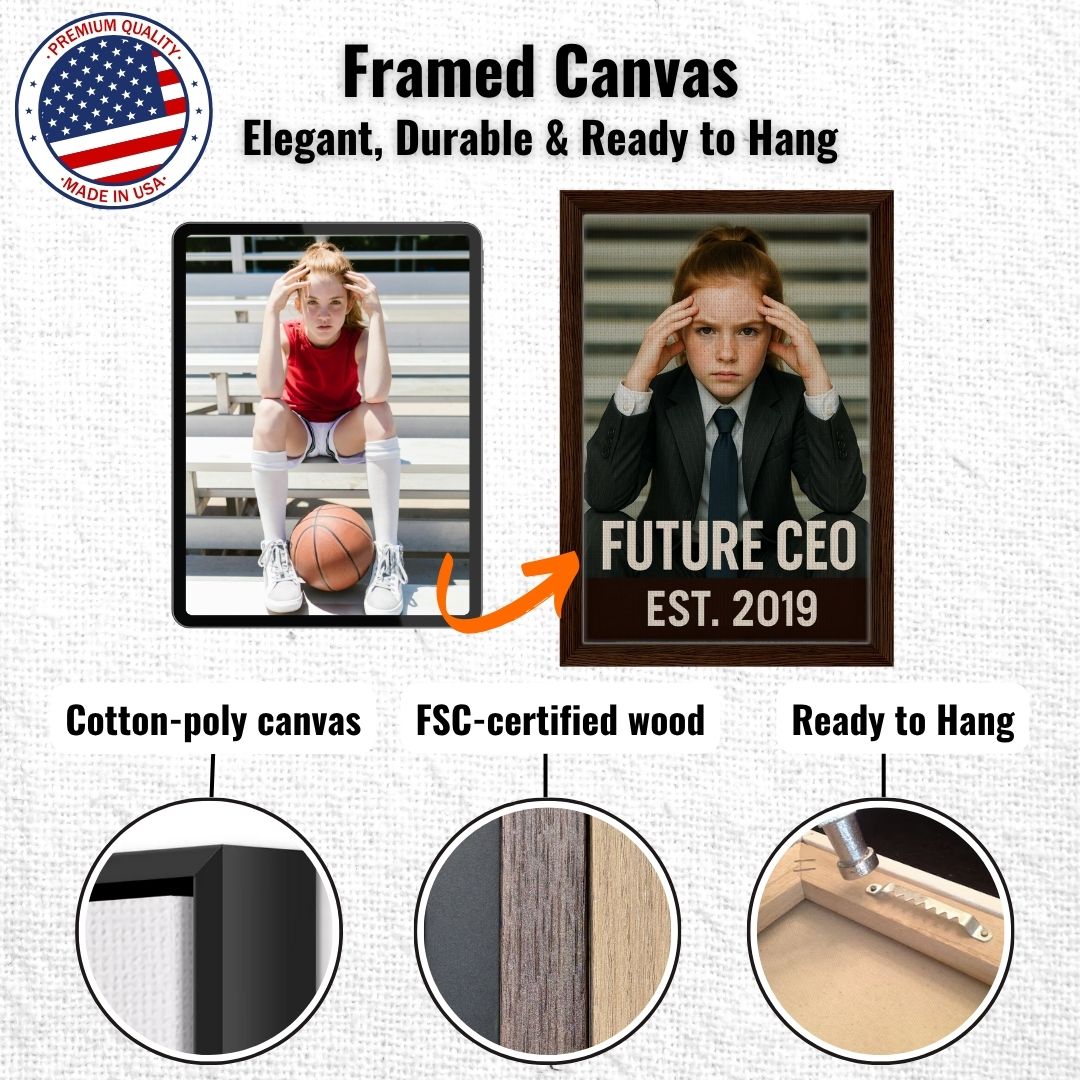 Personalized Kids Portrait – Framed Canvas