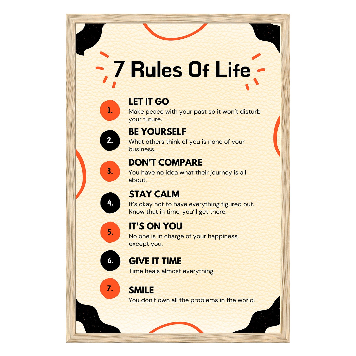 7 Rules of Life Framed Print - Masterpiece Print