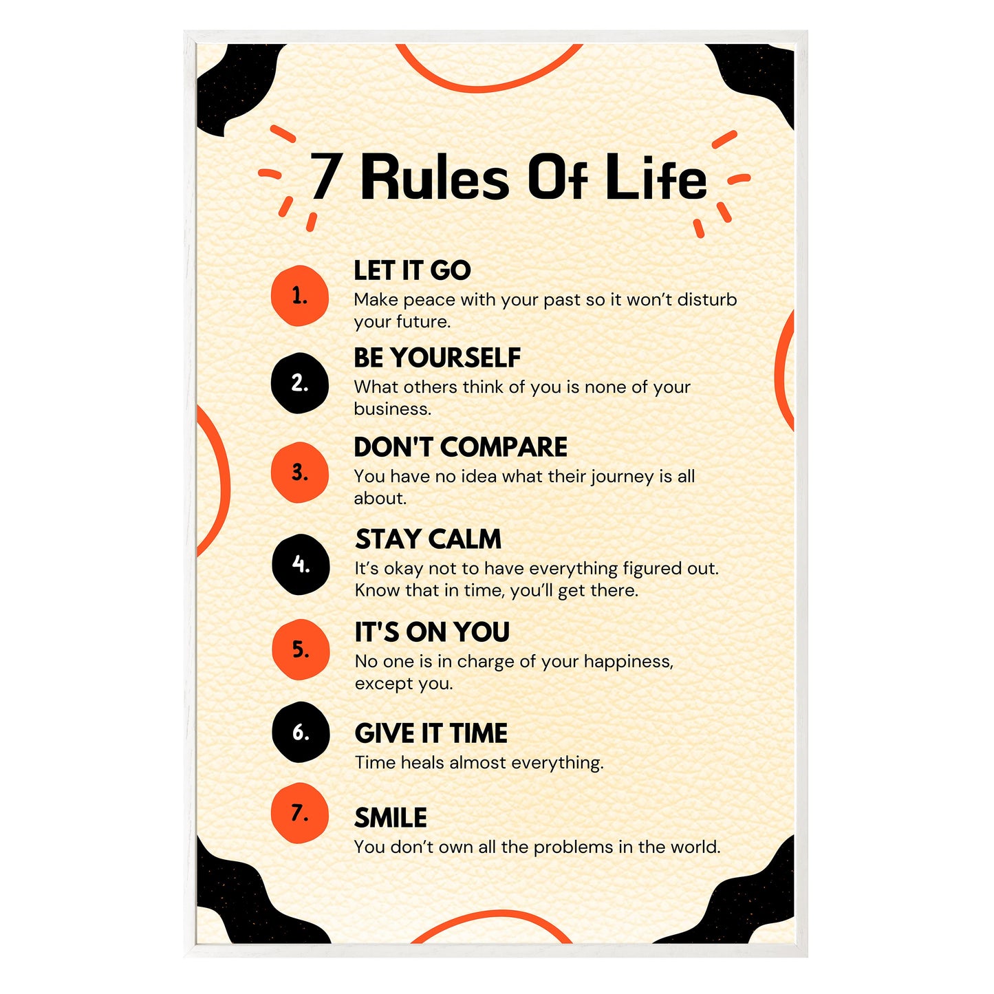 7 Rules of Life Framed Print - Masterpiece Print