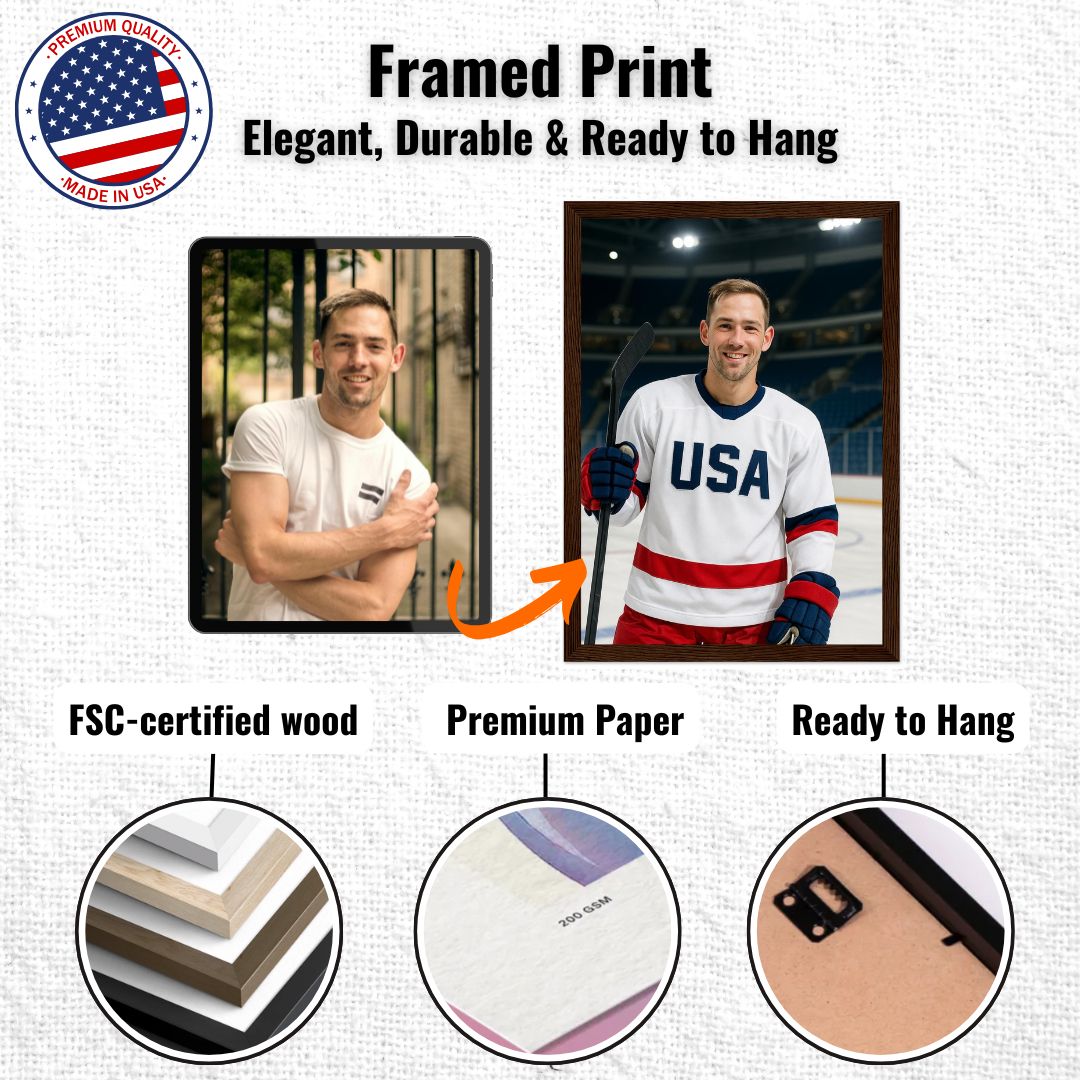 Personalized Sports Portrait – Framed Print