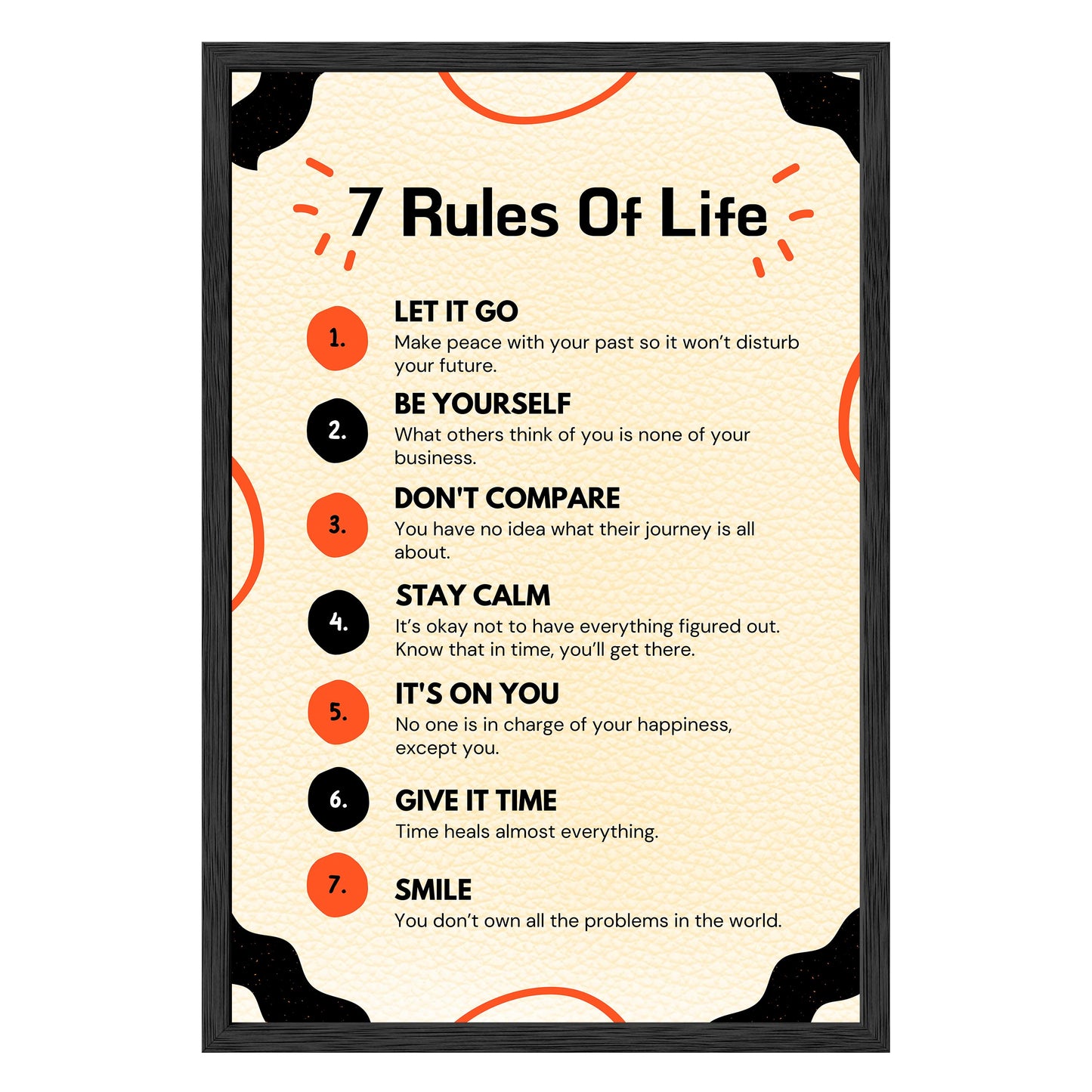 7 Rules of Life Framed Print