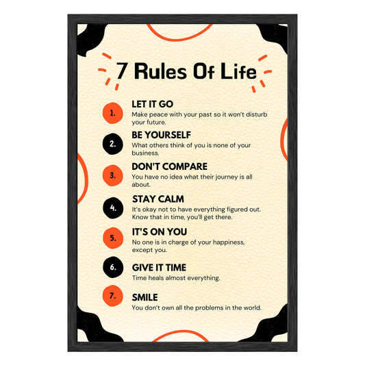 7 Rules of Life Framed Print