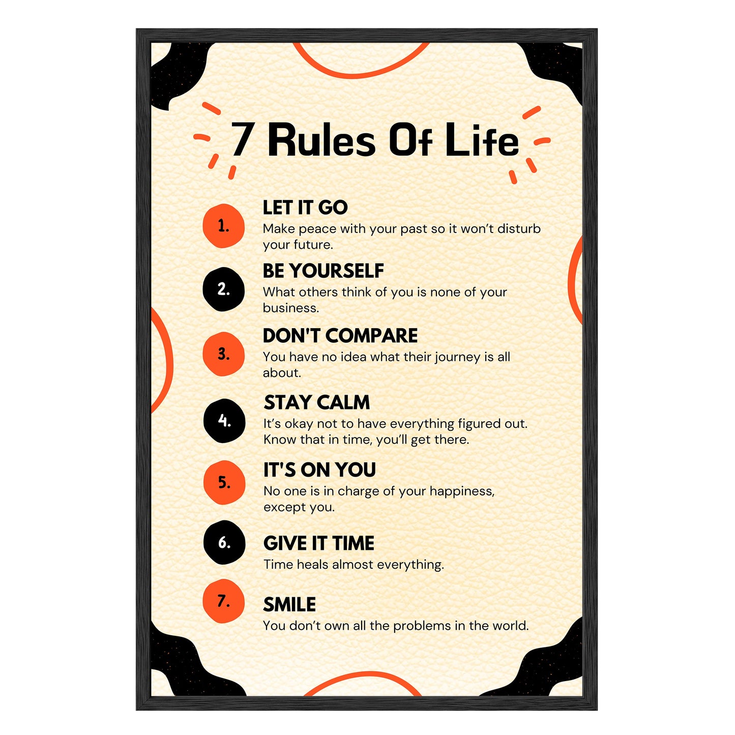 7 Rules of Life Framed Print
