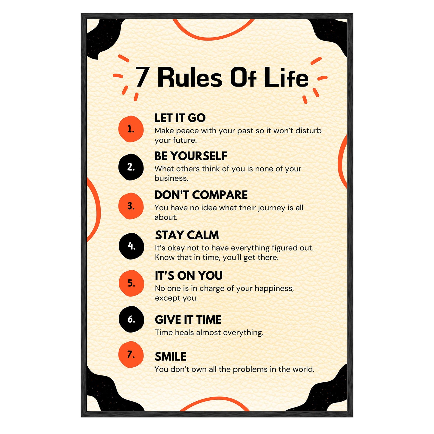 7 Rules of Life Framed Print