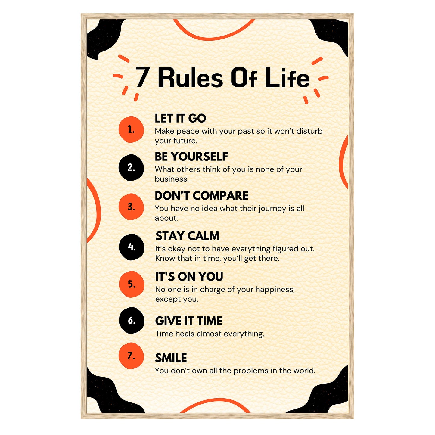 7 Rules of Life Framed Print