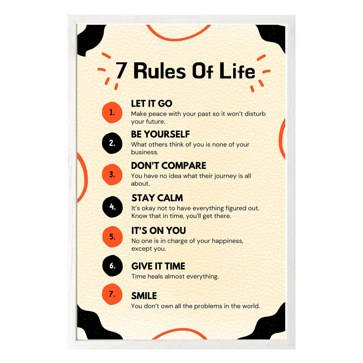 7 Rules of Life Framed Print