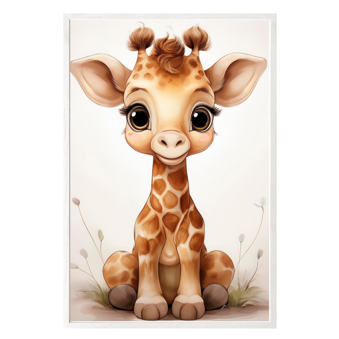 Adorable Giraffe Framed Print