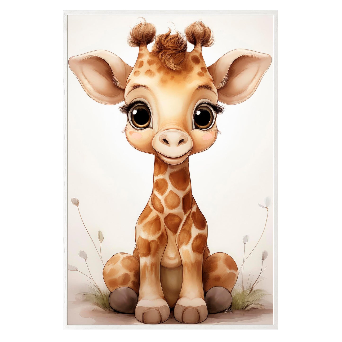 Adorable Giraffe Framed Print