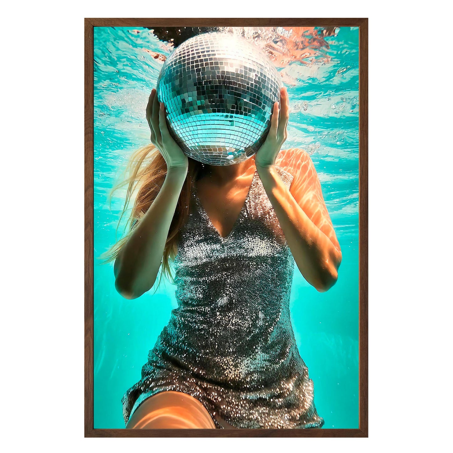 Aqua Disco Framed Print