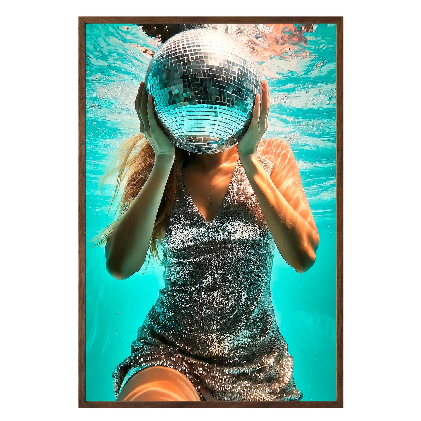 Aqua Disco Framed Print