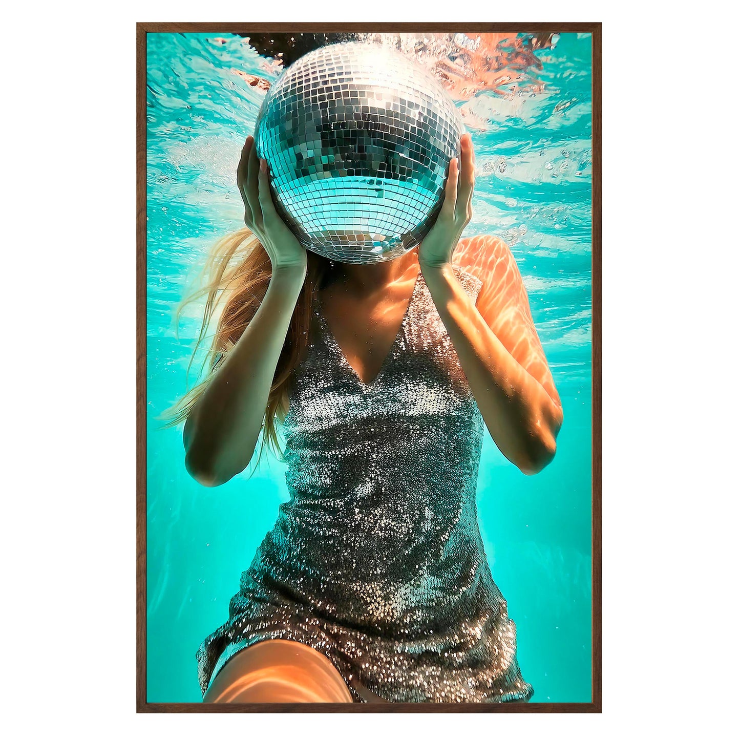 Aqua Disco Framed Print